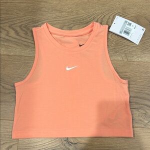 Nike Peach Coral Crop Tank with White Swoosh